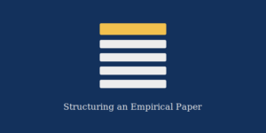 Outline blocks representing the structure of an empirical economics paper