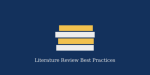 Stacked books representing literature review best practices