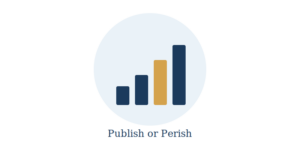 Ascending bar chart representing publish or perish strategies for early-career economists