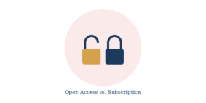 Open and closed lock icons representing open access versus subscription publishing models