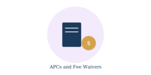 Coin and document illustration representing article processing charges and fee waivers
