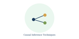 Branching arrow diagram representing causal inference techniques in applied economics