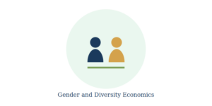 Two balanced figures representing gender and diversity economics research